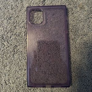 Transparent purple square iPhone 11 case